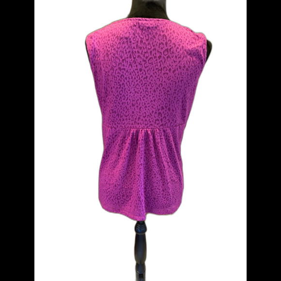 New York Co Blouse Size Large Top Pink Sleeveless V Neck Fuchsia Summer Stylish - Picture 3 of 7